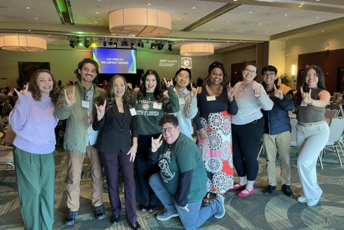 Mater of Social Work student taking a group photo