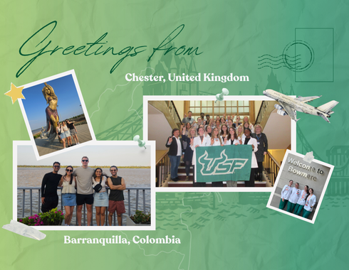 USF Health College of Nursing students embarking on Global Nursing Experiences in Chester, United Kingdom, and Barranquilla, Colombia.