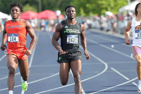 Rasheed running down a track