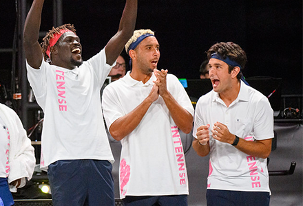 Yannick and team clapping and smiling