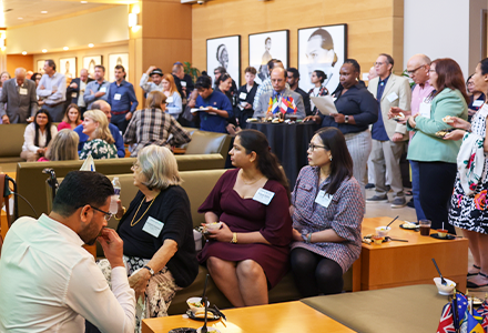 Group of people in a large room