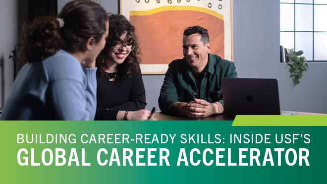 People smiling at computer