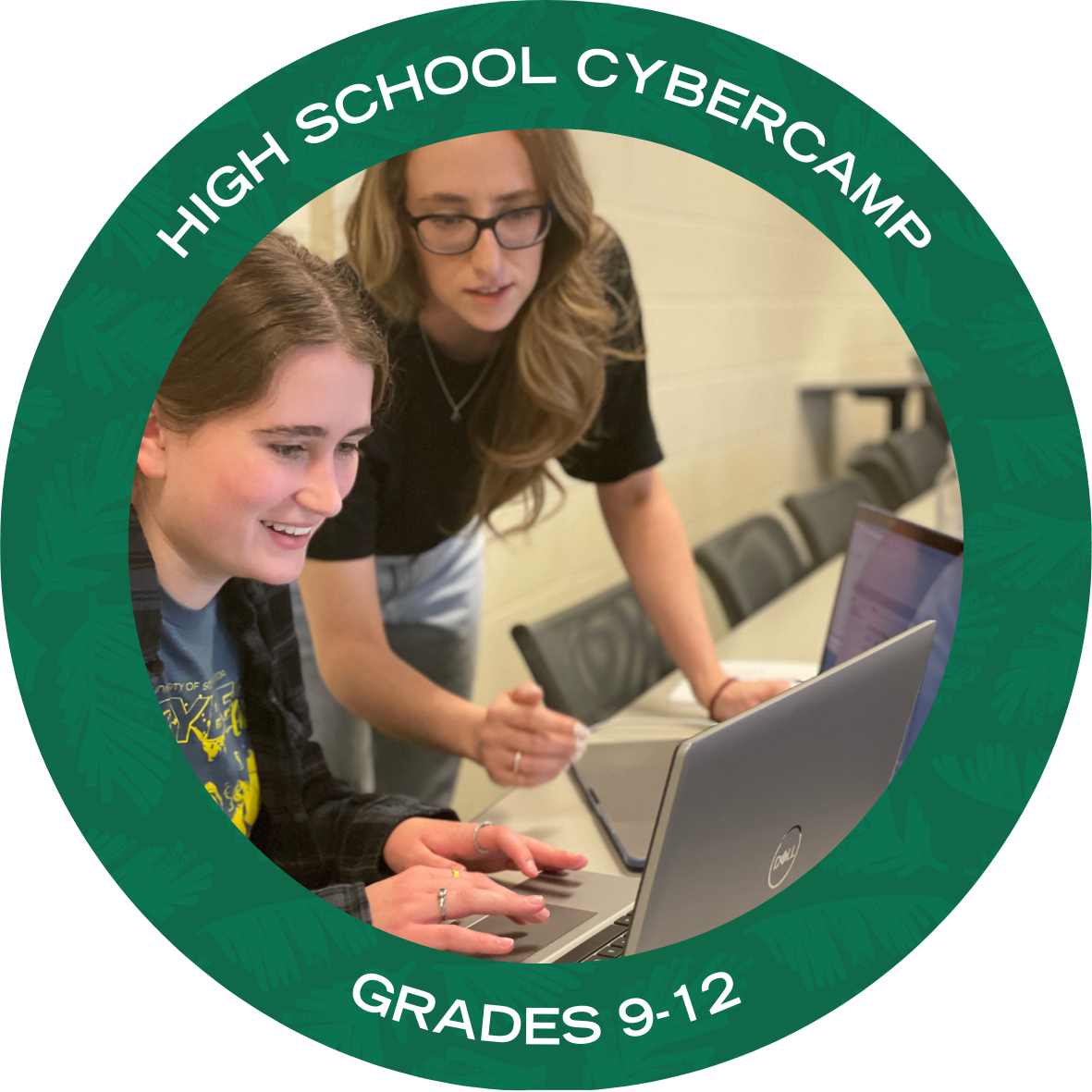 High School CyberCamp with text stating "High School CyberCamp Grades 9-12"