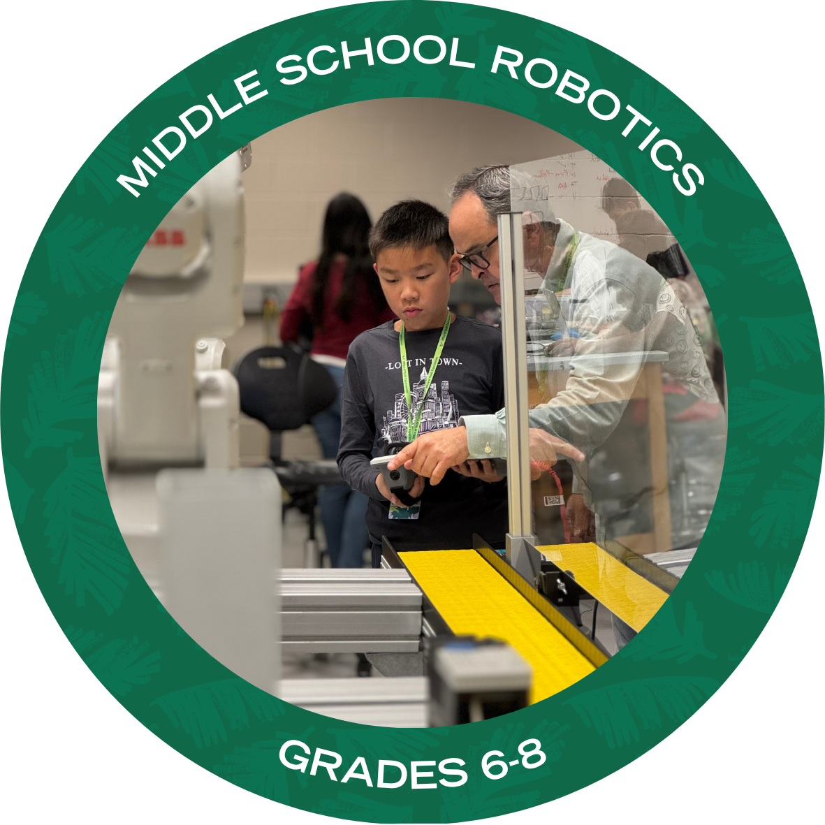 Middle School Robotics with text stating "Middle School Robotics Grades 6-8"