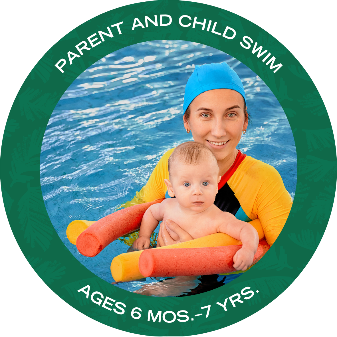 USF Parent and Child Swim with text stating "USF Parent and Child Swim Ages 6 months - 2 years old"