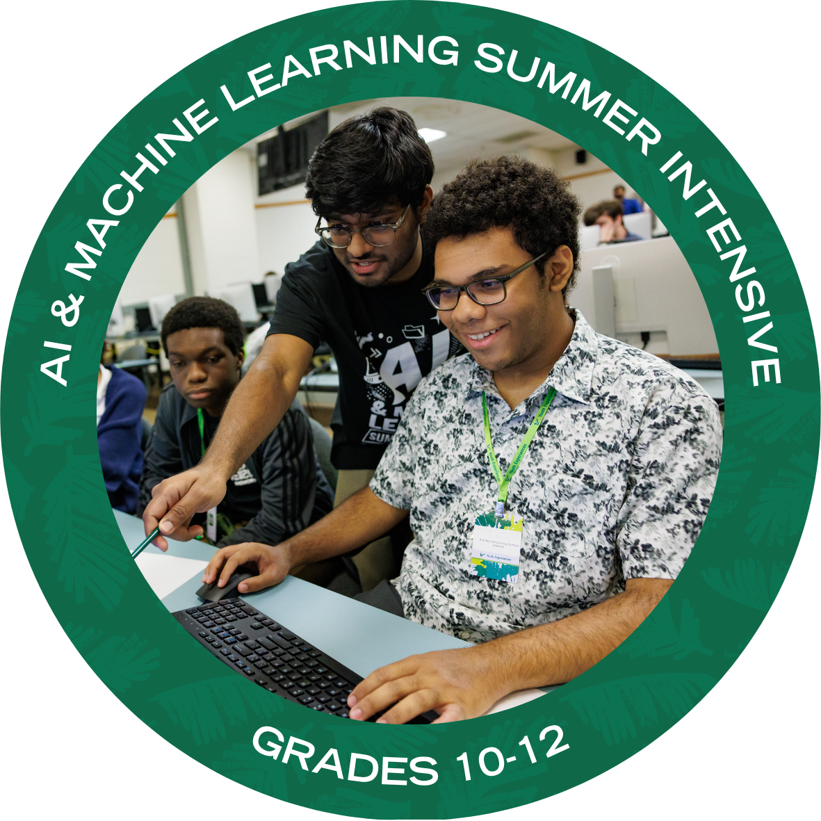 AI & Machine Learning with text stating "AI & Machine Learning Grades 10-12"