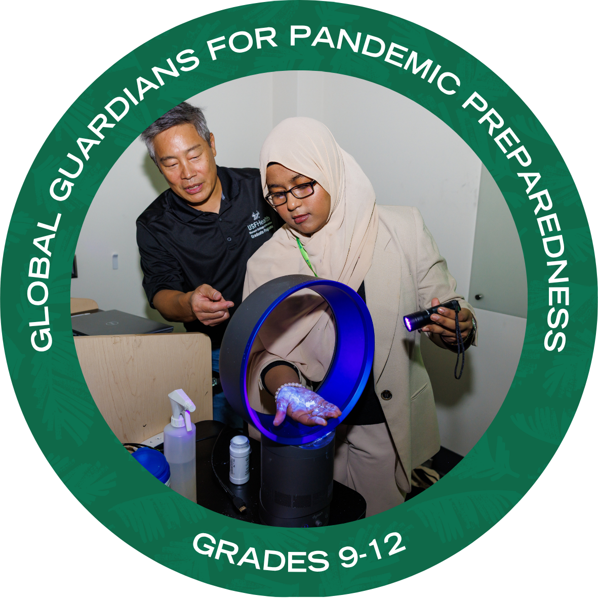 Global Guardians with text stating "Global Guardians for Pandemic Preparedness Grades 9-12"